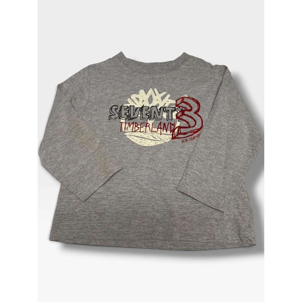 Timberland Seventy 3 Long Sleeve Shirt Toddler Boys 2T Gray Graphic Tee